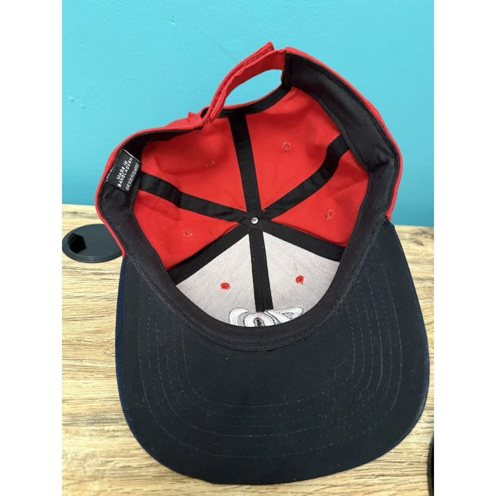 Washington Nationals W Cap Hat Mens Red Black New Era Hook And Loop Back
